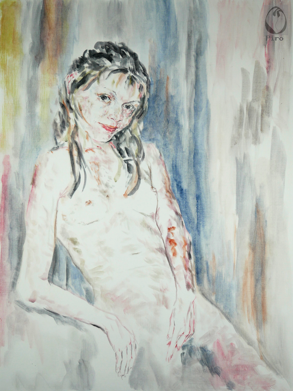 oil on paper - olio su carta di Piro